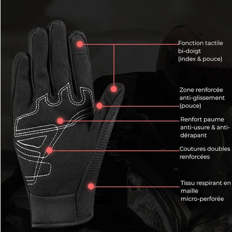 Gants moto/scooter cross mi - saison | VOERH™ - LE PRATIQUE DU MOTARD