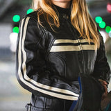 Blouson Cuir Moto Femme vintage - Gasoline ENFIELD - LE PRATIQUE DU MOTARD