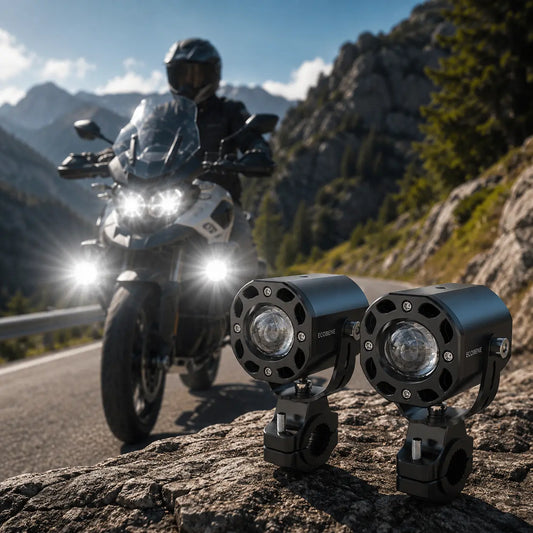 Feux Additionnels Moto LED 2x25W — Longue Portée, Télécommande Sans Fil