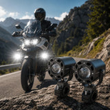 Feux Additionnels Moto LED 50W  8 modes — Longue Portée, Télécommande Sans Fil