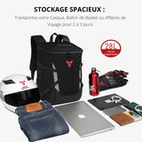 Sac à dos moto étanche 24/28L | MC - 0137 – Ergonomique, Grande Capacité et Sécurité Réfléchissante - LE PRATIQUE DU MOTARD