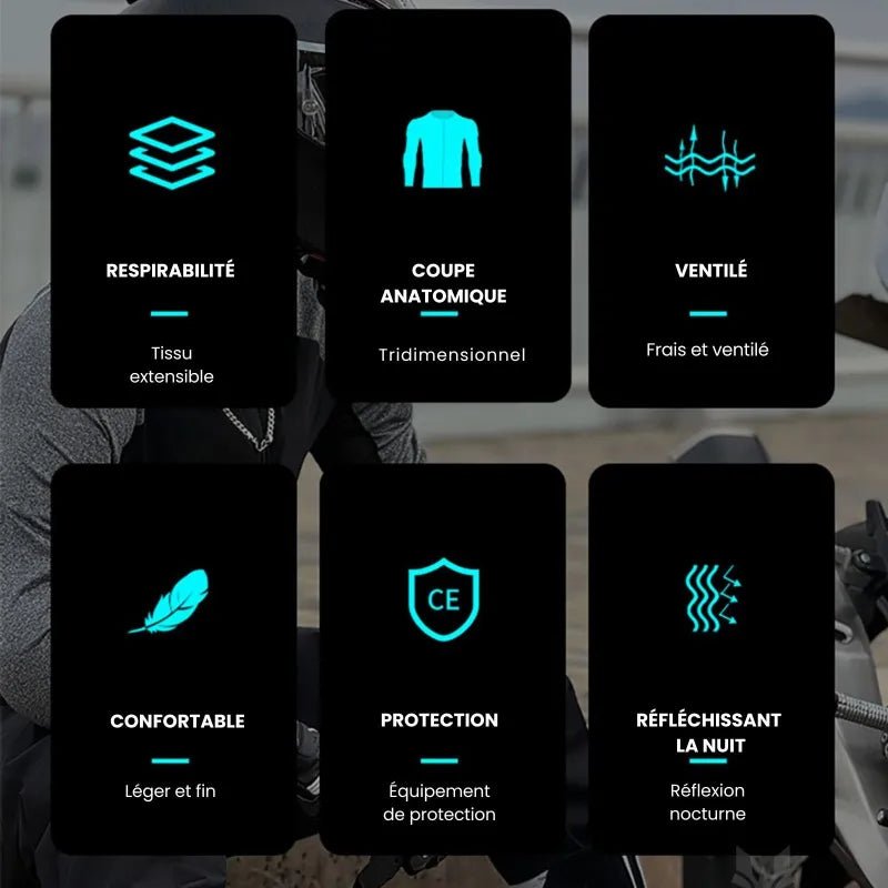 Veste Moto homme Été avec protection CE2 | EIZOX™ - LE PRATIQUE DU MOTARD