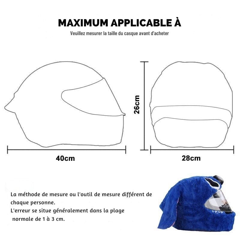 Couvre casque moto -Lapin Cosplay Noir - LE PRATIQUE DU MOTARD