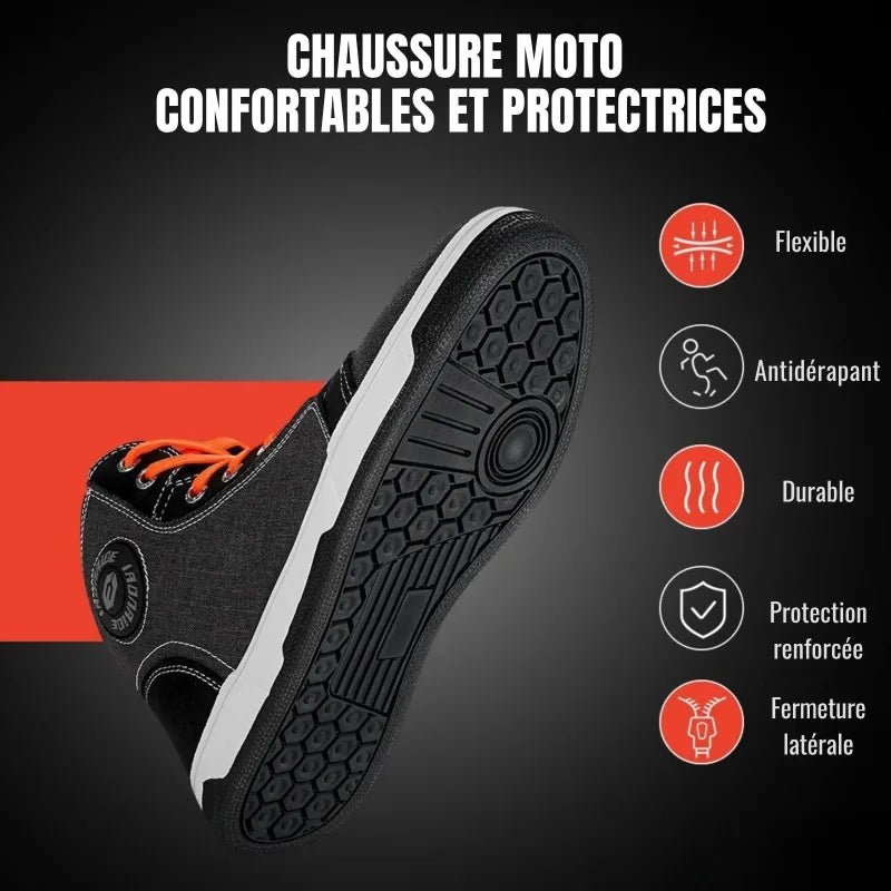 IRONRIDE™ Sneakers Moto Urbaines – Renfort Malléole & Zip - LE PRATIQUE DU MOTARD
