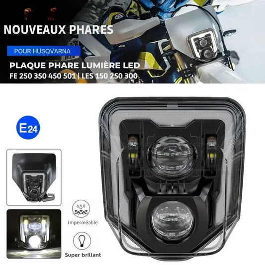 Plaque phare LED - Husqvarna - LE PRATIQUE DU MOTARD