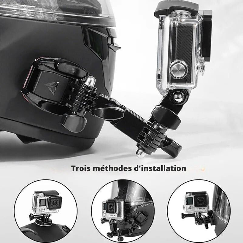 Support Gopro 360° pour Casque Moto – Fixation Rotative et Flexible - LE PRATIQUE DU MOTARD