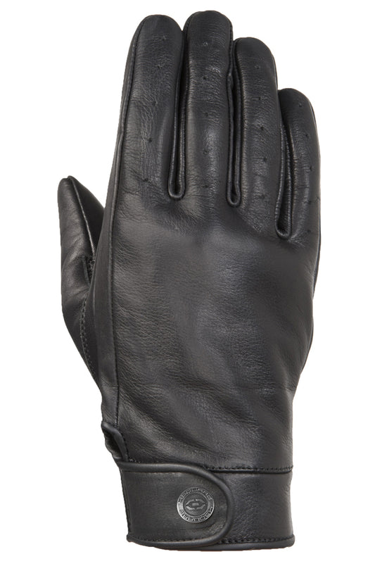 Gants Moto Femme Cuir Noir Perforé — Coupe Fine, Tactiles