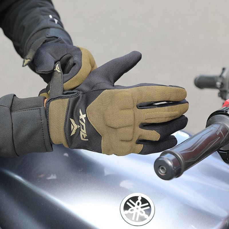 Gants Moto Printemps/Été StreetADX ™ | Noir Kaki (HOMOLOGUE) - LE PRATIQUE DU MOTARD