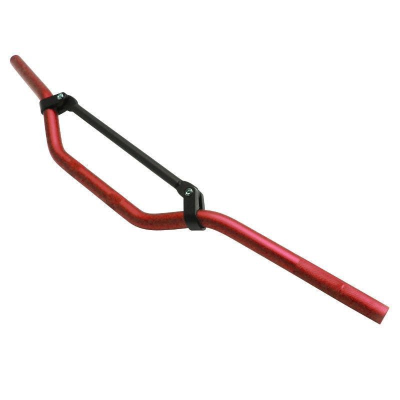 Guidon Cross Alu avec Barre Renfort Rouge - Performance - LE PRATIQUE DU MOTARD