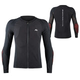 Gilet protection moto homme sous veste BreezeShield noir, vue avant et arrière