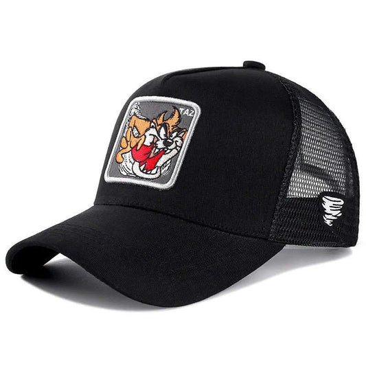 Casquette motard cartoon - Taz Noir Gris - LE PRATIQUE DU MOTARD