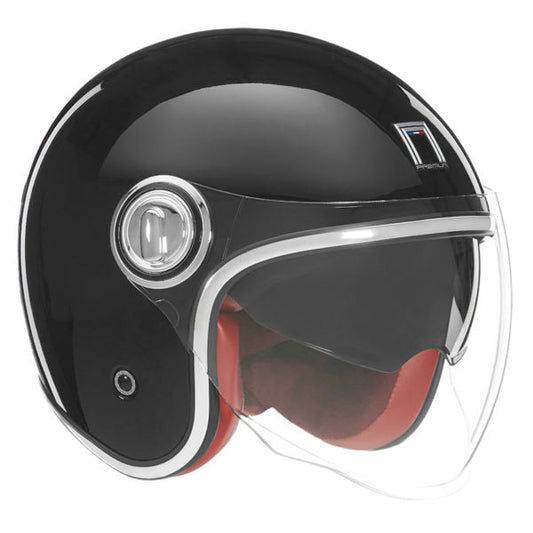 Casque Moto Jet Heritage Noir Brillant | NOX - LE PRATIQUE DU MOTARD