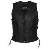 Gilet en cuir biker sans manche pour femme - LE PRATIQUE DU MOTARD