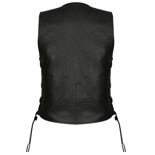 Gilet en cuir biker sans manche pour femme - LE PRATIQUE DU MOTARD