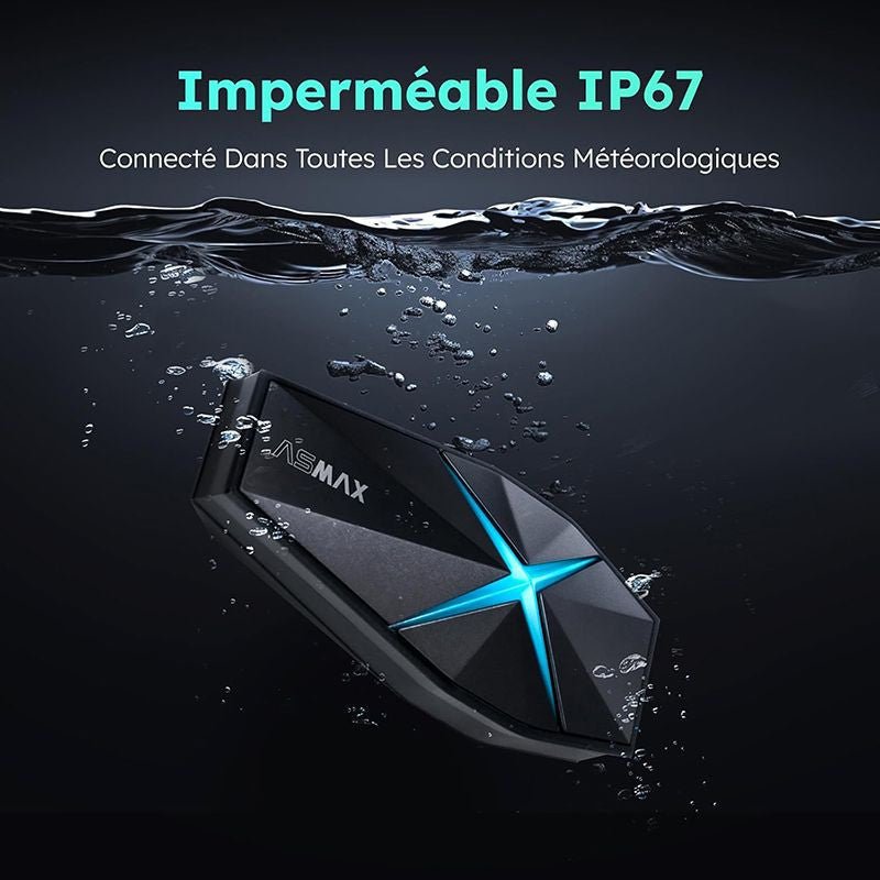 Intercom Moto ASMAX F1 Plus – MESH et Bluetooth 5.3, 10 Pilotes, 15 km, Son HD - LE PRATIQUE DU MOTARD