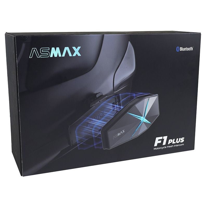 Intercom Moto ASMAX F1 Plus – MESH et Bluetooth 5.3, 10 Pilotes, 15 km, Son HD - LE PRATIQUE DU MOTARD