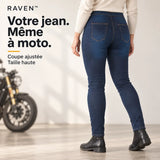 Pantalon Moto Femme JEGGINGS Taille Haute - Kevlar + Protection CE2 | RAVEN™