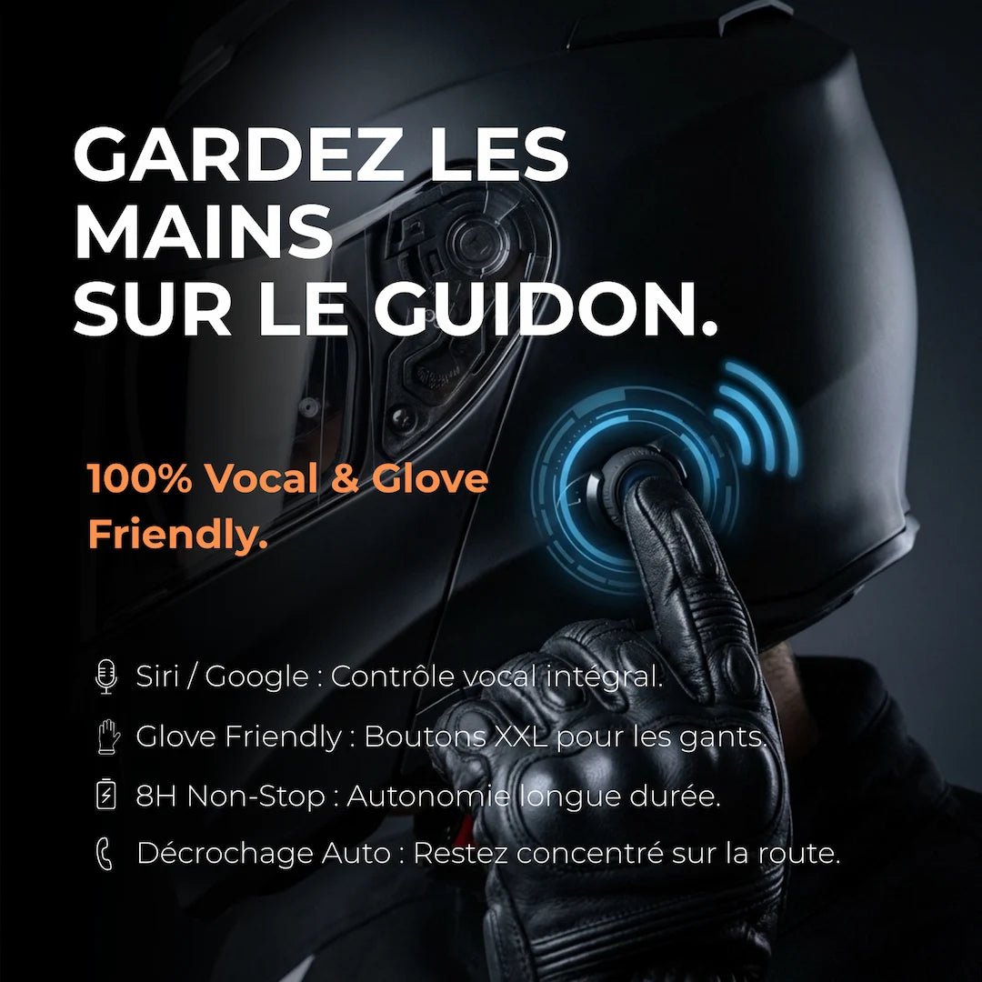 Casque modulable Bluetooth Intégré - Noir Mat - LE PRATIQUE DU MOTARD