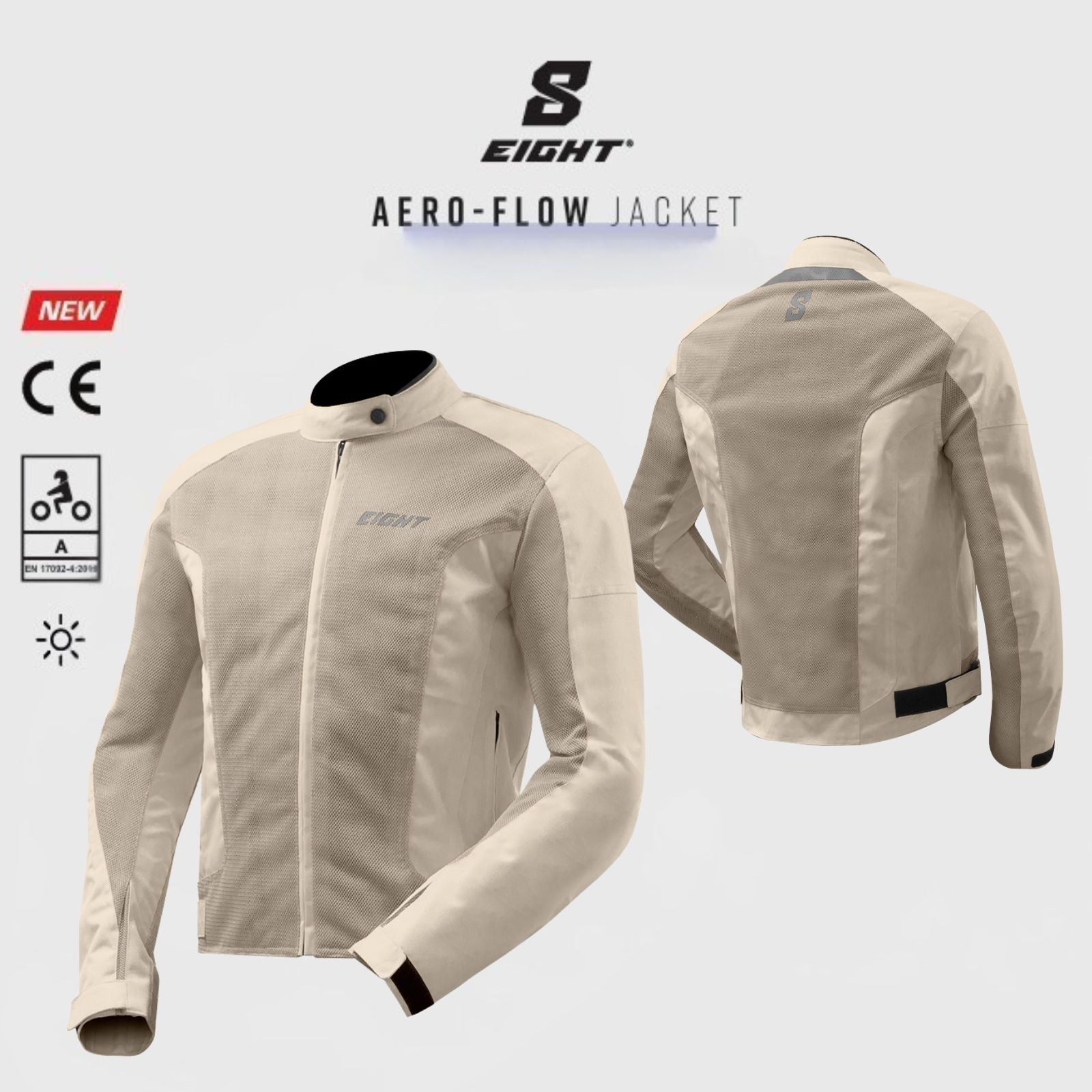 Blouson moto femme été - Aérow Flow Beige - LE PRATIQUE DU MOTARD