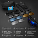 Blue motorcycle goggles - CX5 with interchangeable lenses