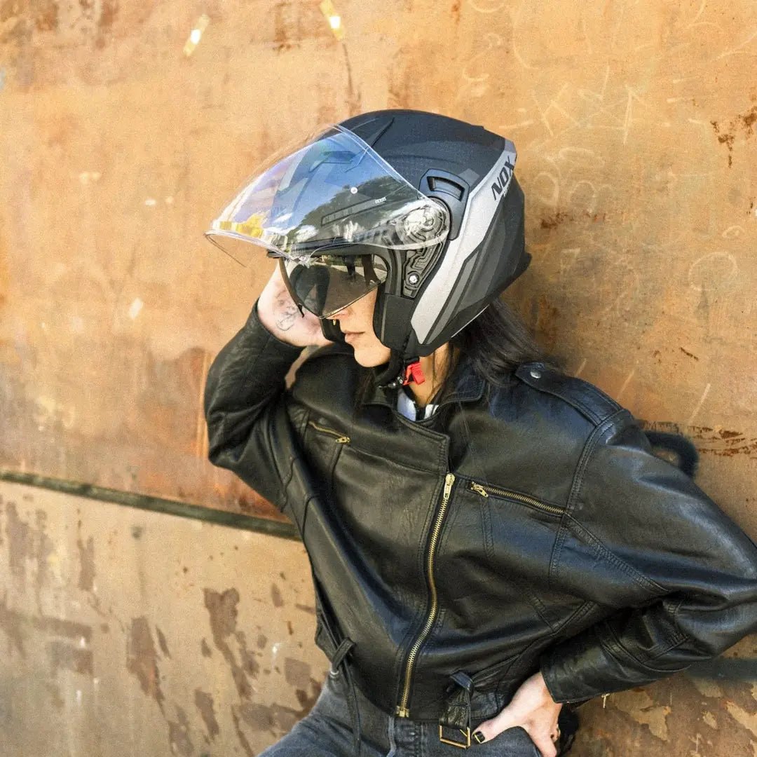 Casque Moto Jet N130 Ekto Blanc Noir | NOX - LE PRATIQUE DU MOTARD