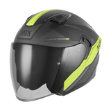 Casque Moto Jet N130 Ekto Noir Mat Jaune Fluo | NOX - LE PRATIQUE DU MOTARD
