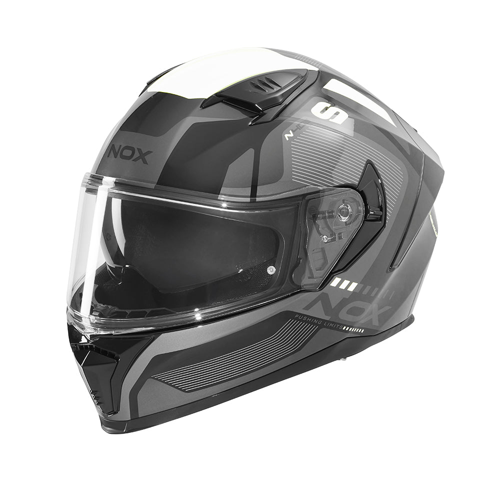 Casque Moto Intégral N402 Mentor Noir Blanc | NOX - LE PRATIQUE DU MOTARD