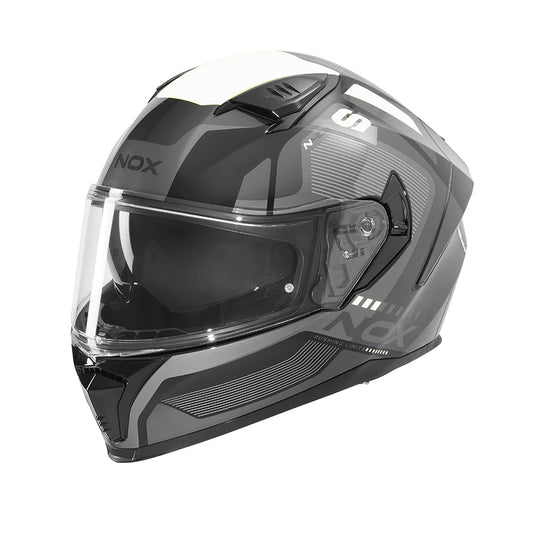 Casque Moto Intégral N402 Mentor Noir Blanc | NOX - LE PRATIQUE DU MOTARD