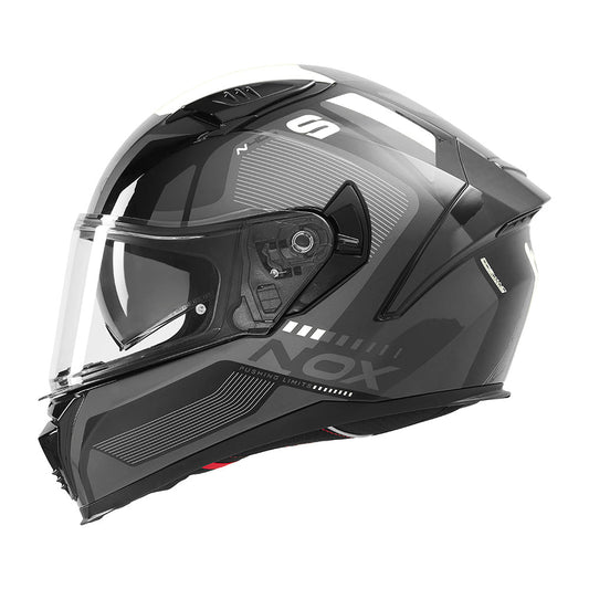 Casque Moto Intégral N402 Mentor Noir Blanc | NOX - LE PRATIQUE DU MOTARD