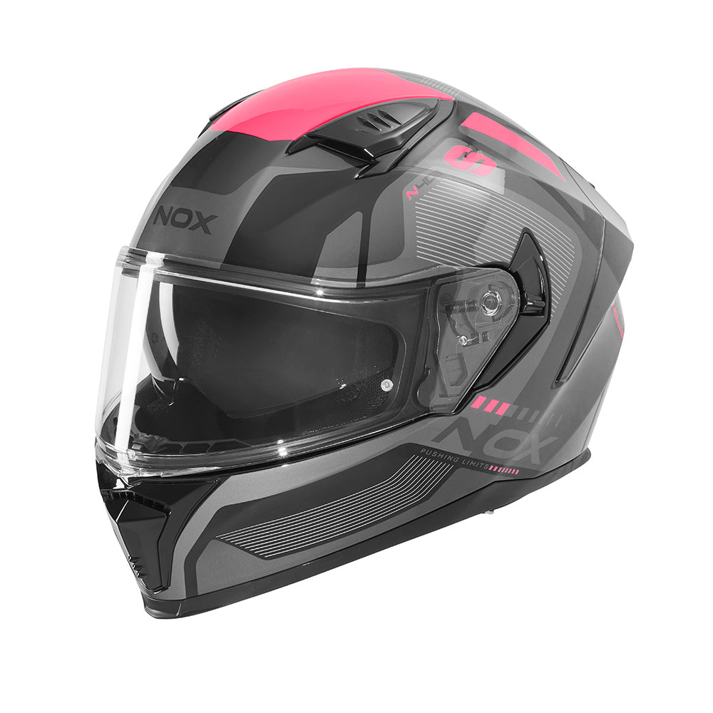 Casque Moto Intégral N402 Mentor Noir Rose | NOX - LE PRATIQUE DU MOTARD