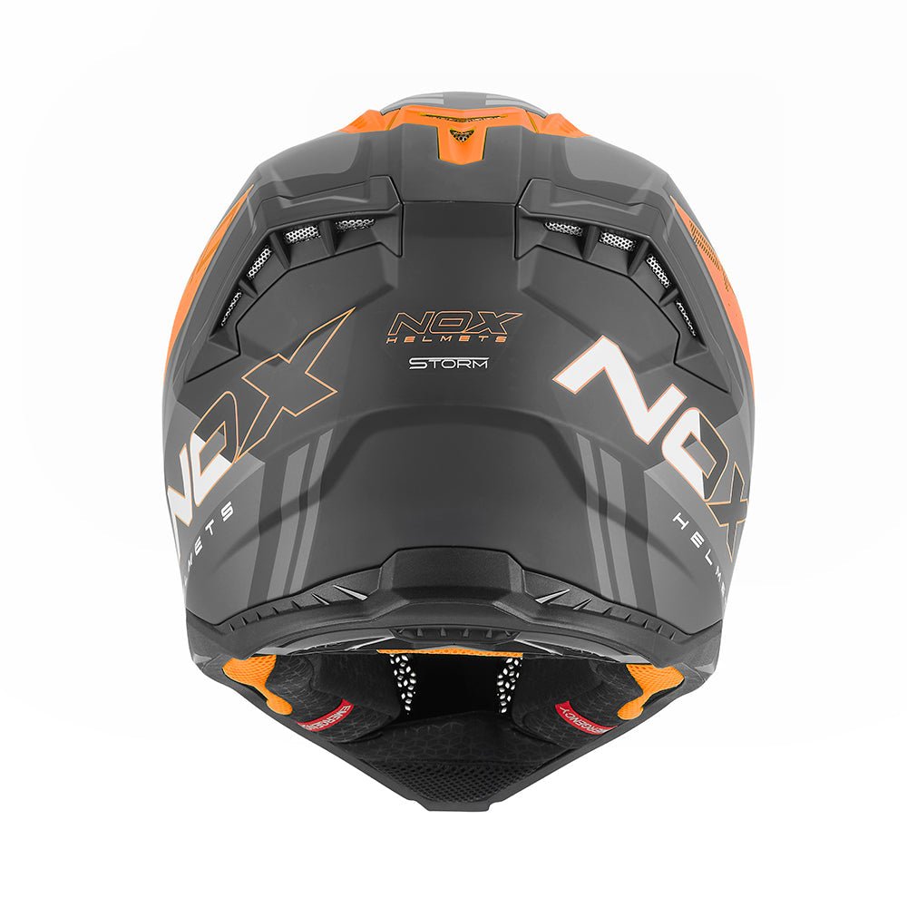 Casque Moto Cross N634 Storm Noir Mat Orange | NOX - LE PRATIQUE DU MOTARD
