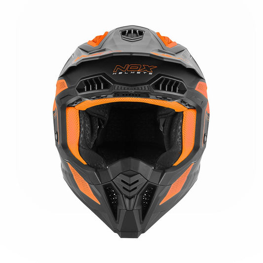 Casque Moto Cross N634 Storm Noir Mat Orange | NOX - LE PRATIQUE DU MOTARD