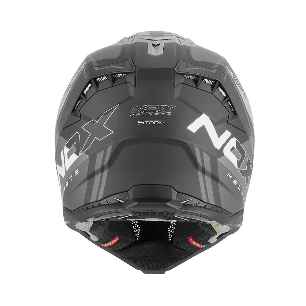 Casque Moto Cross N634 Storm Noir Mat Argent | NOX - LE PRATIQUE DU MOTARD