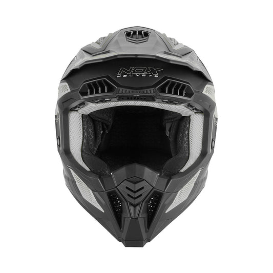 Casque Moto Cross N634 Storm Noir Mat Argent | NOX - LE PRATIQUE DU MOTARD