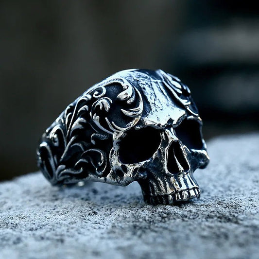 Bague Crâne Homme – Acier Inoxydable - LE PRATIQUE DU MOTARD