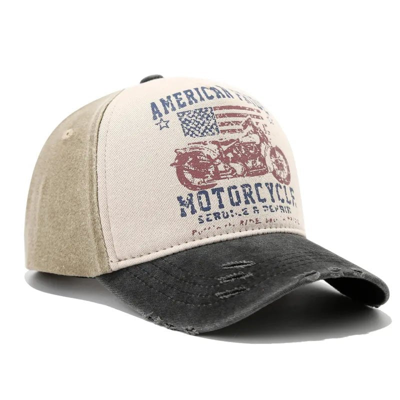 Casquette biker vintage - American Motorcycle - LE PRATIQUE DU MOTARD
