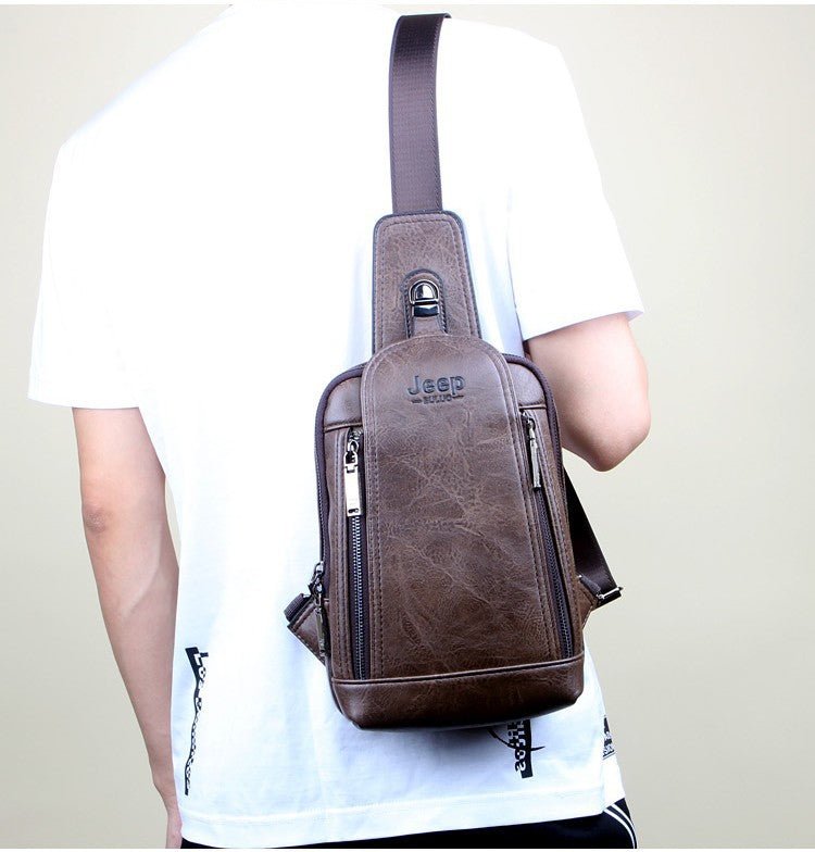 Sacoche en cuir bandouliere homme - JEEP - LE PRATIQUE DU MOTARD