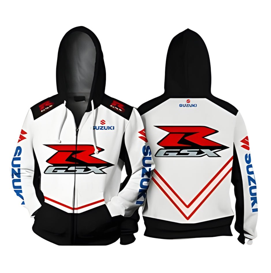Veste Streetwear à Capuche Zippée Suzuki GSX - R - LE PRATIQUE DU MOTARD