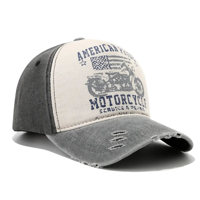 Casquette biker vintage - American Motorcycle - LE PRATIQUE DU MOTARD