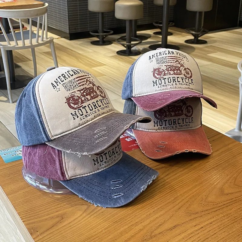 Casquette biker vintage - American Motorcycle - LE PRATIQUE DU MOTARD