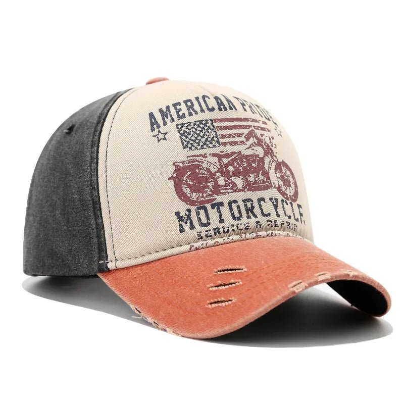 Casquette biker vintage - American Motorcycle - LE PRATIQUE DU MOTARD