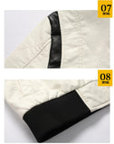 Men's white leather jacket