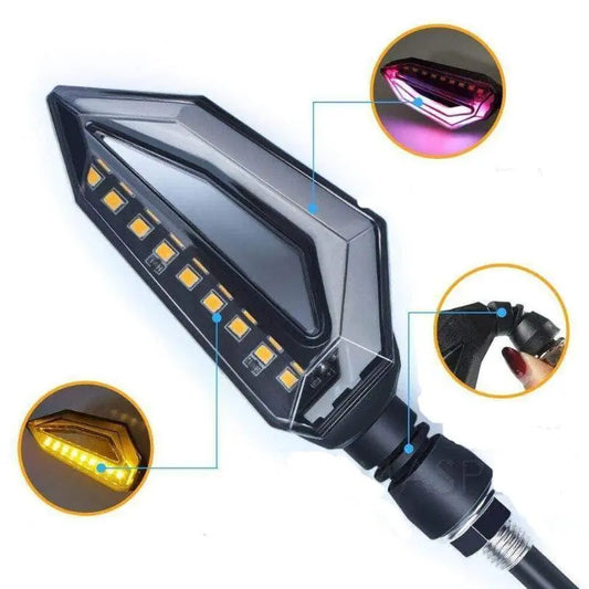 Paire de Clignotant LED Bi-colorie 12V Le Pratique du Motard
