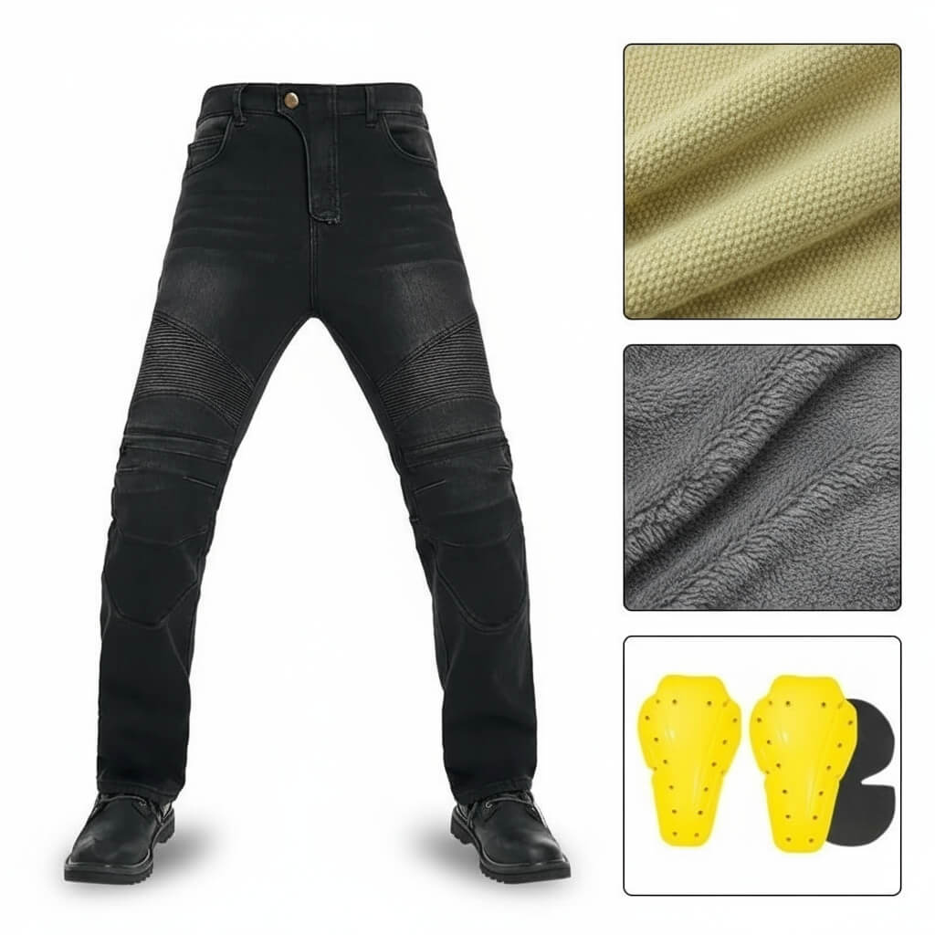 Jean Moto Hiver Homme Renforcé Kevlar avec Doublure Polaire Thermique | ThermalGear™ - LE PRATIQUE DU MOTARD