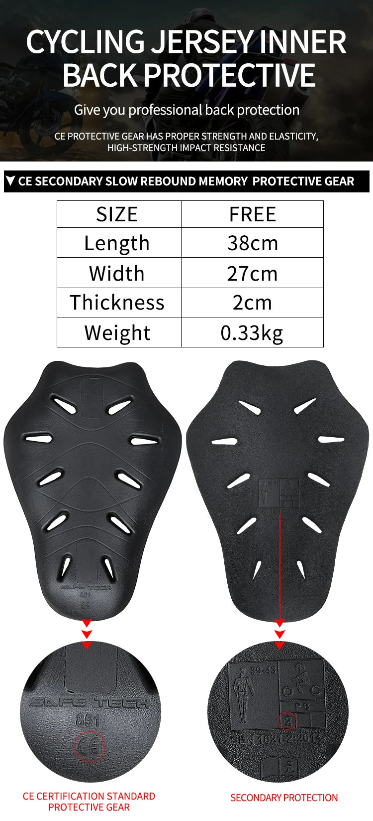 Protection Dorsale moto Niveau 2 - LE PRATIQUE DU MOTARD