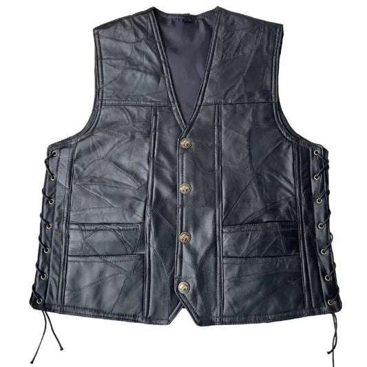 Gilet cuir biker homme - Route 66 Mother Road - LE PRATIQUE DU MOTARD