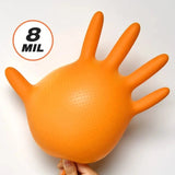 Gants Nitrile Orange Mécanicien 8 Mil – Texture Diamant, Jetables - LE PRATIQUE DU MOTARD
