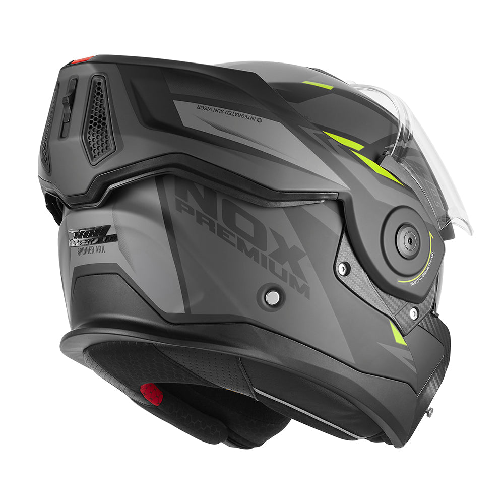 Casque Moto Modulable Spinner Ark Noir Mat Jaune | NOX - LE PRATIQUE DU MOTARD