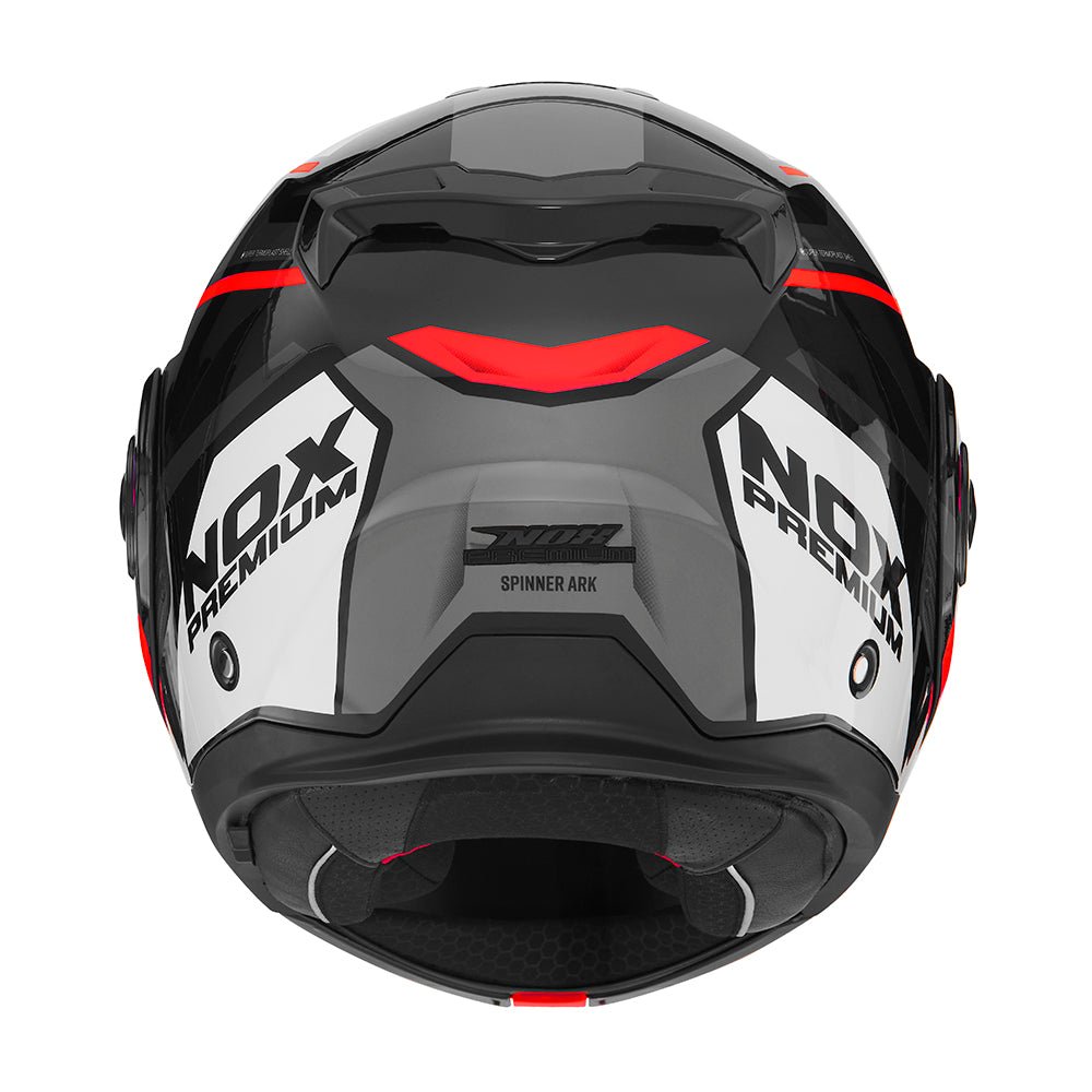 Casque Moto Modulable Spinner Ark Blanc Rouge Noir | NOX - LE PRATIQUE DU MOTARD