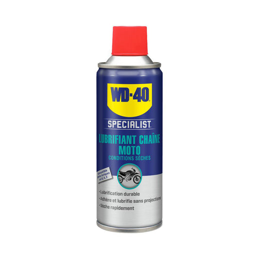 WD-40 SPECIALIST MOTORCYCLE CHAIN LUBRICANT DRY CONDITIONS (400 ml AEROSOL)